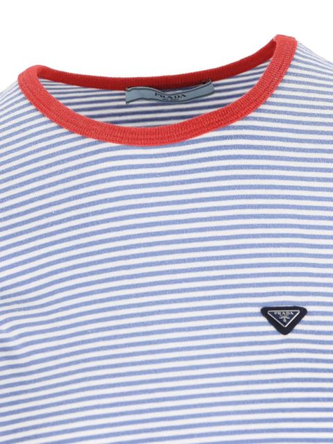 Prada striped logo top - Blue