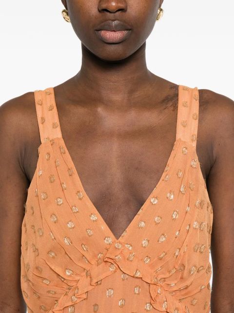 TWINSET ruffled tiered maxi dress - Orange