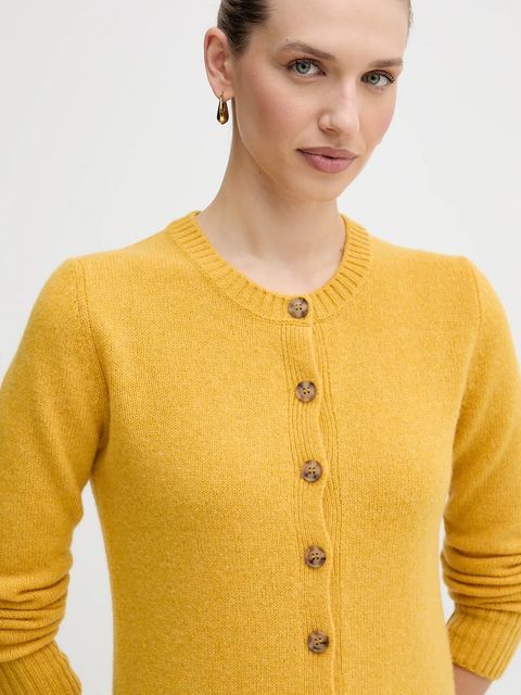 United Colors of Benetton kardigan wełniany kolor żółty 103ME500L