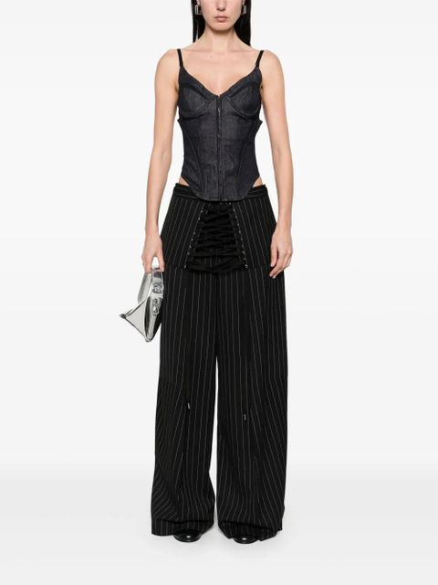Jean Paul Gaultier pinstriped trousers - Black