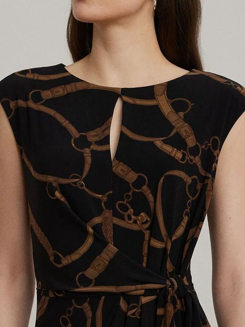 Lauren Ralph Lauren sukienka kolor czarny midi dopasowana 200973612