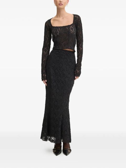 ROTATE BIRGER CHRISTENSEN lace maxi skirt - Black