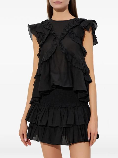 MARANT ÉTOILE Nalou ruffled top - Black - zdjęcie produktu nr 1