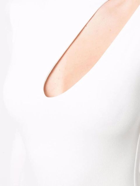 MANURÍ cut-out detail long-sleeve dress - White