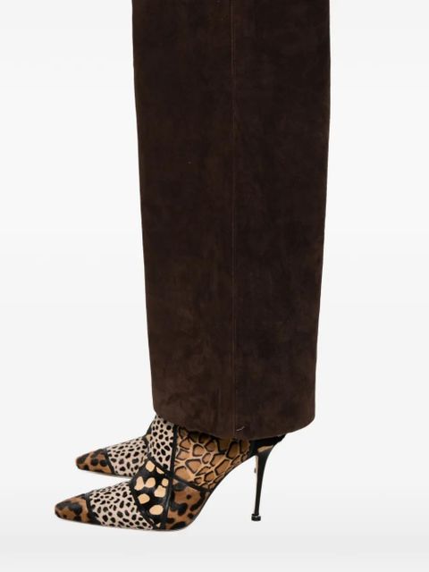 Nour Hammour Milo suede trousers - Brown