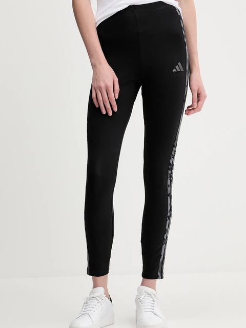 adidas legginsy 3-Stripes damskie kolor czarny z aplikacją KB6009 - zdjęcie produktu nr 1
