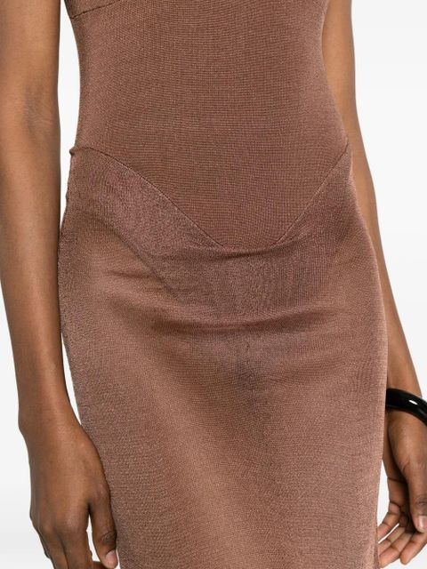 Isa Boulder sleeveless midi dress - Brown