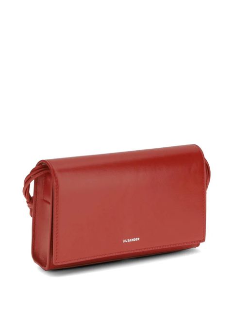 Jil Sander braided-strap leather wallet - Red