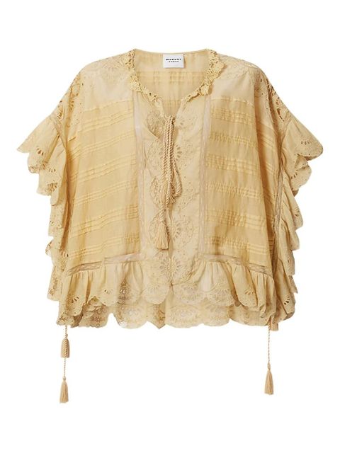MARANT ÉTOILE Payton ruffled top - Yellow - zdjęcie produktu nr 1