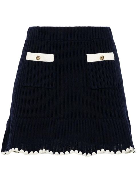 Self-Portrait crochet-knit mini skirt - Blue - zdjęcie produktu nr 1