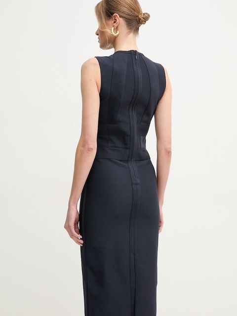 Herve Leger sukienka Julia kolor granatowy midi prosta BWE8498975