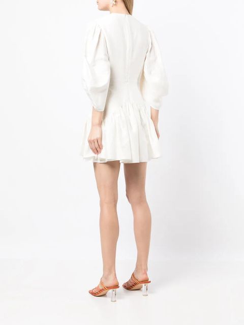 Acler double-belt flared dress - White