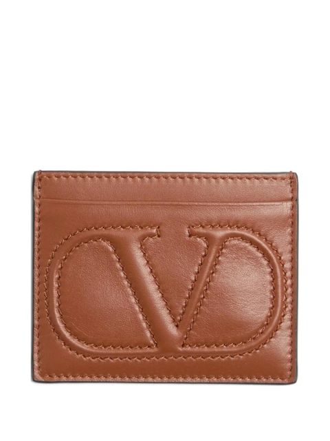 Valentino Garavani VLogo Walk calfskin card holder - Brown - zdjęcie produktu nr 1