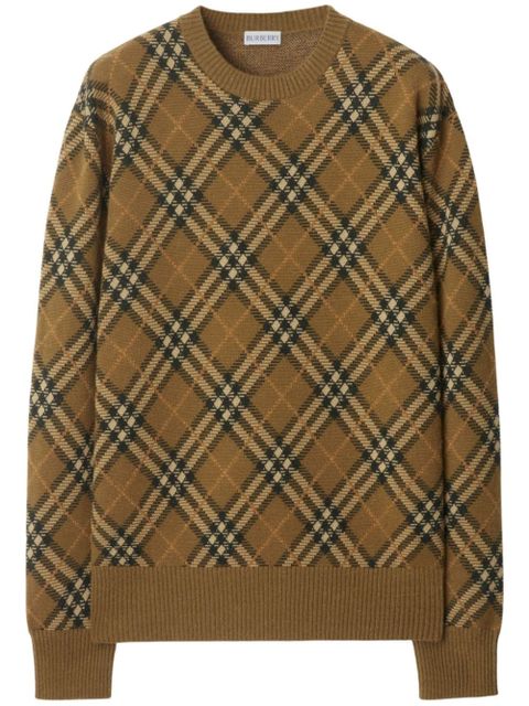Burberry check-pattern wool sweater - Brown - zdjęcie produktu nr 1