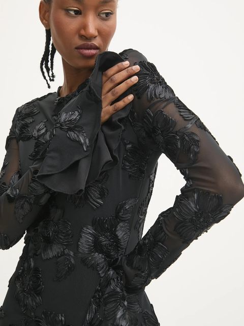 Rotate sukienka 0 kolor czarny mini dopasowana 113226100