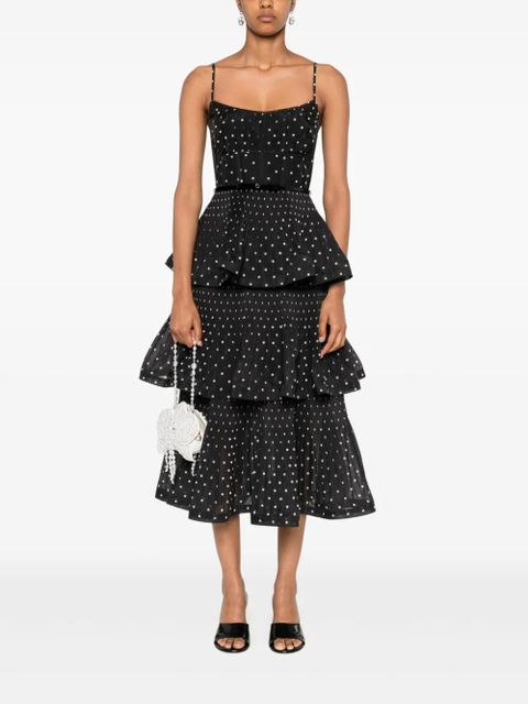 ZIMMERMANN pleated polka-dot midi dress - Black