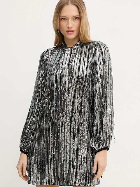 Pinko sukienka kolor srebrny mini prosta 104683 A2DE - zdjęcie produktu nr 1