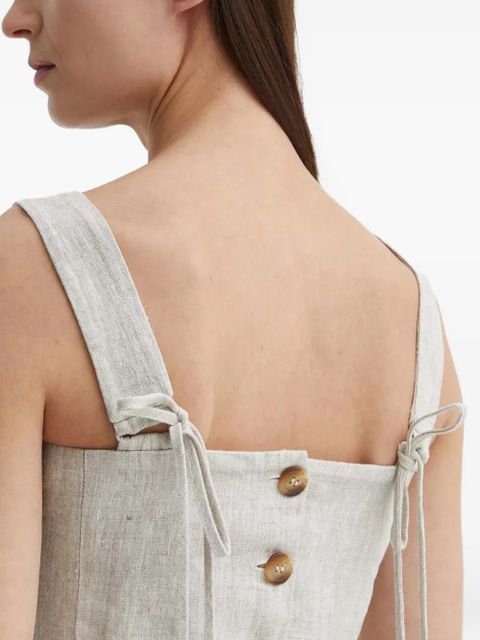 ALOHAS button-fastening square-neck top - Neutrals
