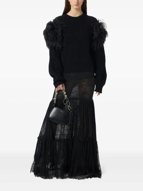 Blumarine see-through rébrodé-lace maxi skirt - Black - zdjęcie produktu nr 1