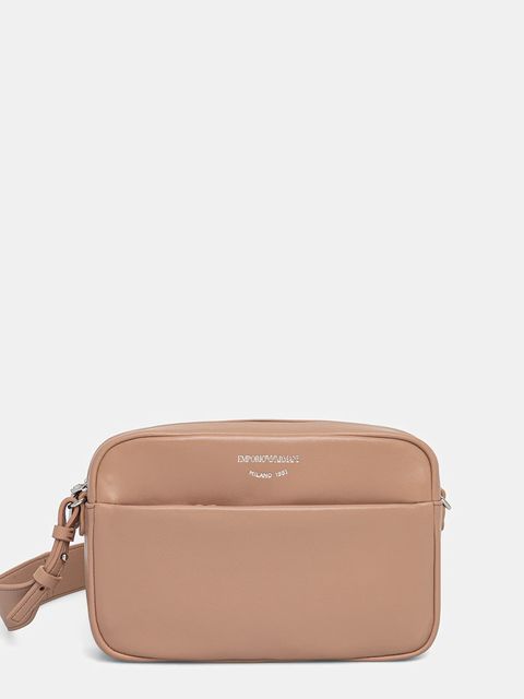 Emporio Armani torebka skórzana kolor beżowy EW003032 AF19229 - zdjęcie produktu nr 1