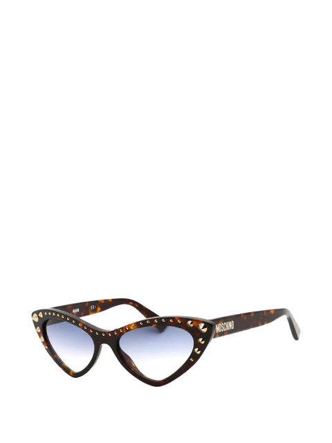 Moschino stud-embellished cat-eye sunglasses - Brown - zdjęcie produktu nr 2