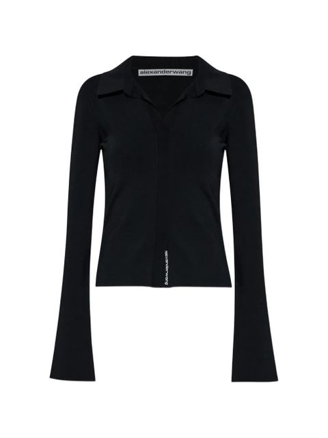 Alexander Wang long-sleeve polo-collar blouse - Black - zdjęcie produktu nr 1