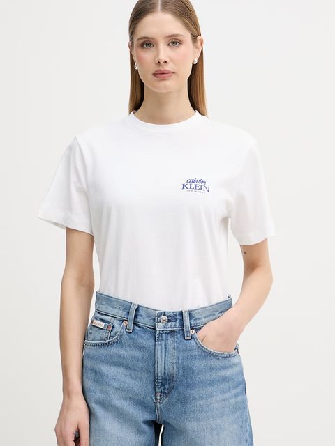 Calvin Klein Jeans t-shirt damski bawełniany - zdjęcie produktu nr 1