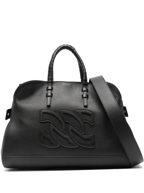 Casadei embossed-logo leather tote bag - Black - zdjęcie produktu nr 1