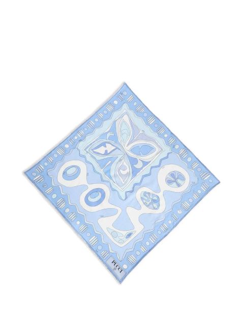 PUCCI Angoli-print cotton square scarf - Blue - zdjęcie produktu nr 1