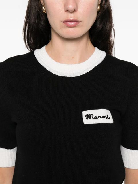 Marni logo short-sleeve top - Black