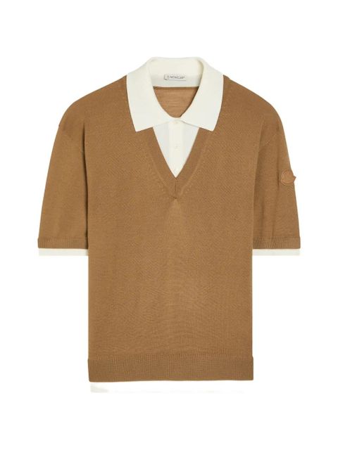 Moncler wool V-neck sweater - Brown - zdjęcie produktu nr 1