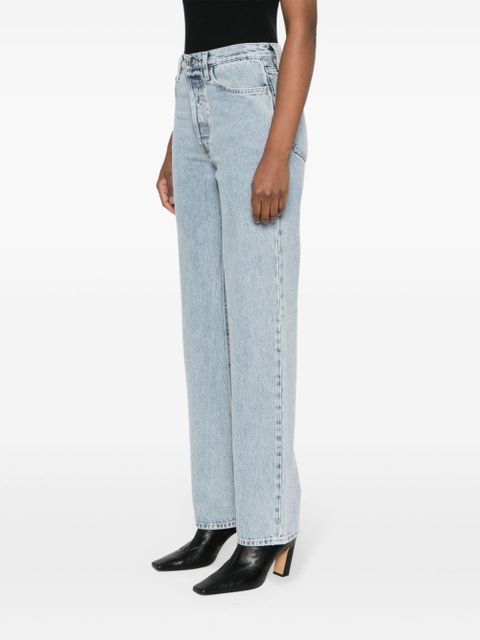 TOTEME logo-patch cotton jeans - Blue