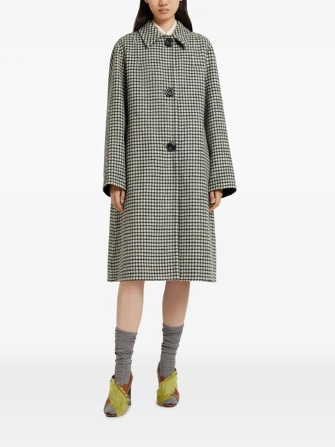 Marni collared checked coat - White - zdjęcie produktu nr 2