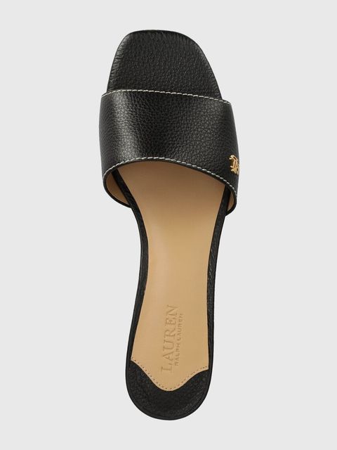 Lauren Ralph Lauren klapki skórzane Fay damskie kolor czarny na słupku 802925259001 - zdjęcie produktu nr 2