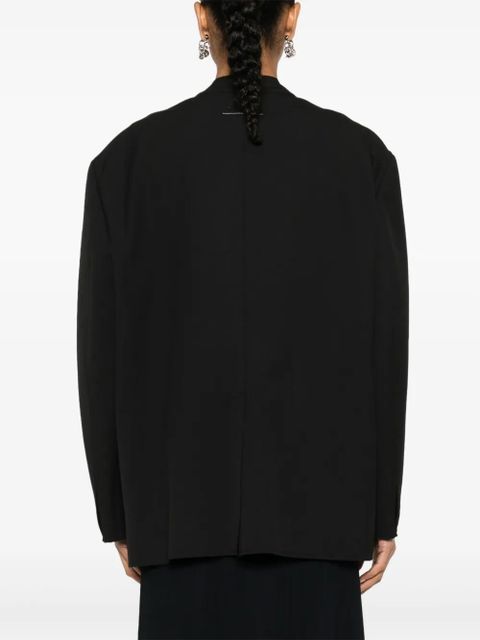 MM6 Maison Margiela raw-cut single-breasted blazer - Black