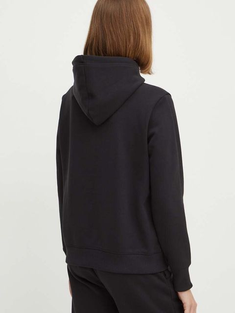 Calvin Klein Jeans bluza damska kolor czarny z kapturem z aplikacją J20J223536