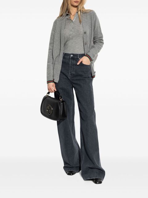 Gucci Web-Stripe trim polo top - Grey - zdjęcie produktu nr 2