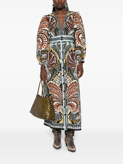 FARM Rio printed V-neck dress - Neutrals - zdjęcie produktu nr 2