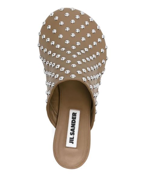 Jil Sander 50mm studded mules - Green