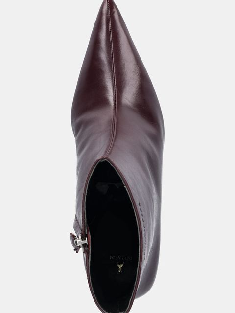 Patrizia Pepe botki skórzane damskie kolor fioletowy na szpilce 8Y0130 L166 M536