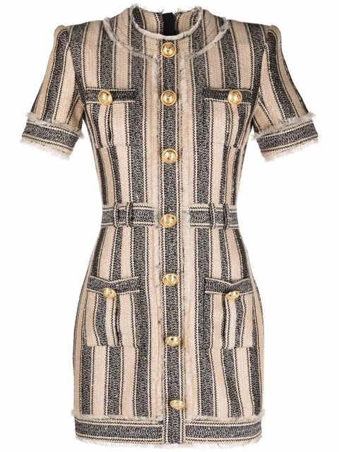 Balmain stiped pique dress - Neutrals - zdjęcie produktu nr 1