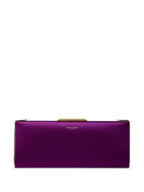 Saint Laurent leather clutch bag - Purple - zdjęcie produktu nr 1