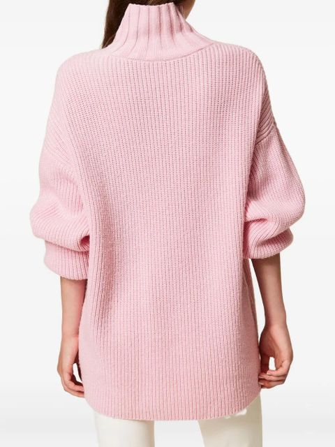 TWINSET ribbed turtleneck sweater - Pink - zdjęcie produktu nr 2