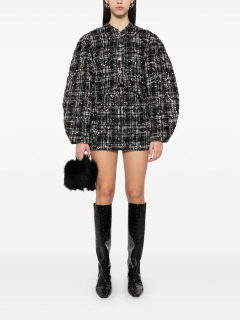 ROTATE BIRGER CHRISTENSEN bouclé mini skirt - Black - zdjęcie produktu nr 2