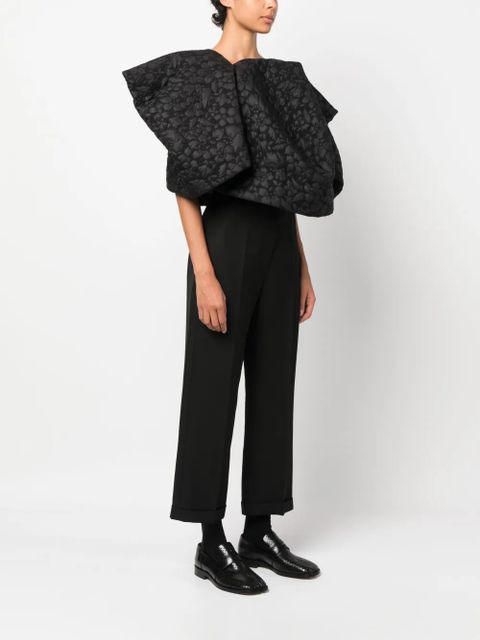 Comme Des Garçons patterned-jacquard wide-sleeves blouse - Black