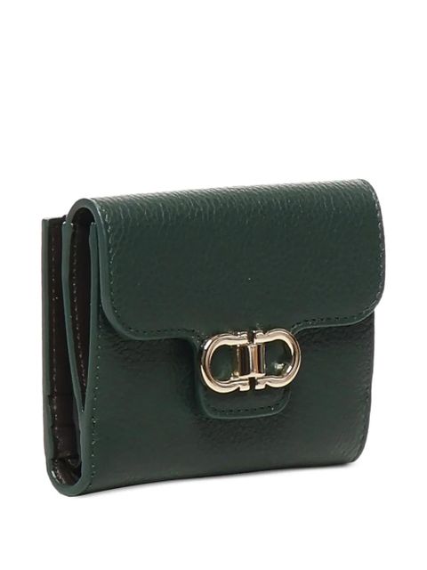 Ferragamo Gancini-plaque calfskin wallet - Green