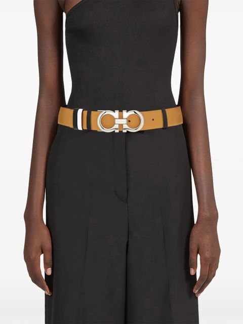 Ferragamo Gancini-buckle reversible leather belt - Neutrals