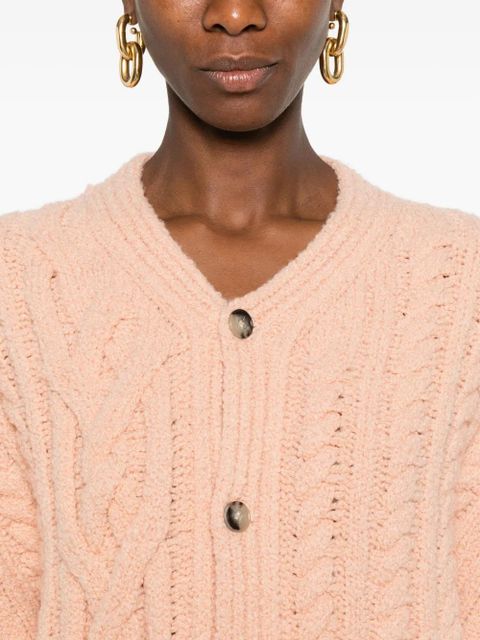 Nanushka cable-knit button cardigan - Pink