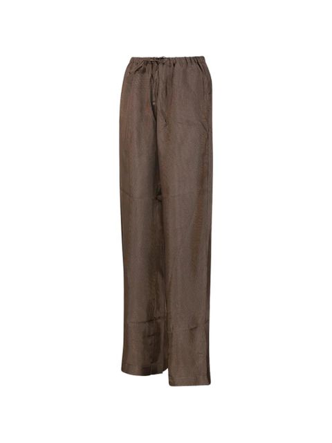 Róhe mini-check drawstring trousers - Brown