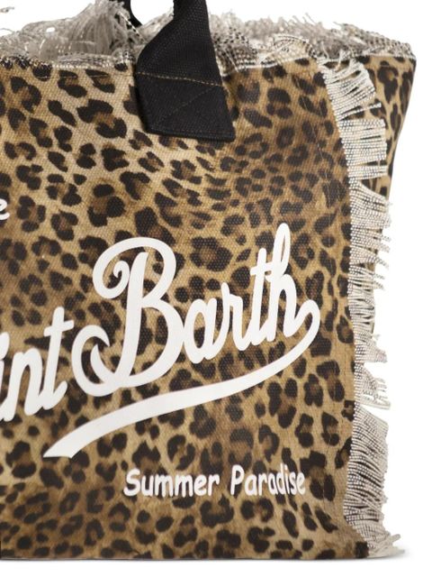 MC2 Saint Barth animal-print fringed tote bag - Brown